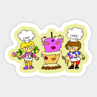 cute bakery chefs Sticker